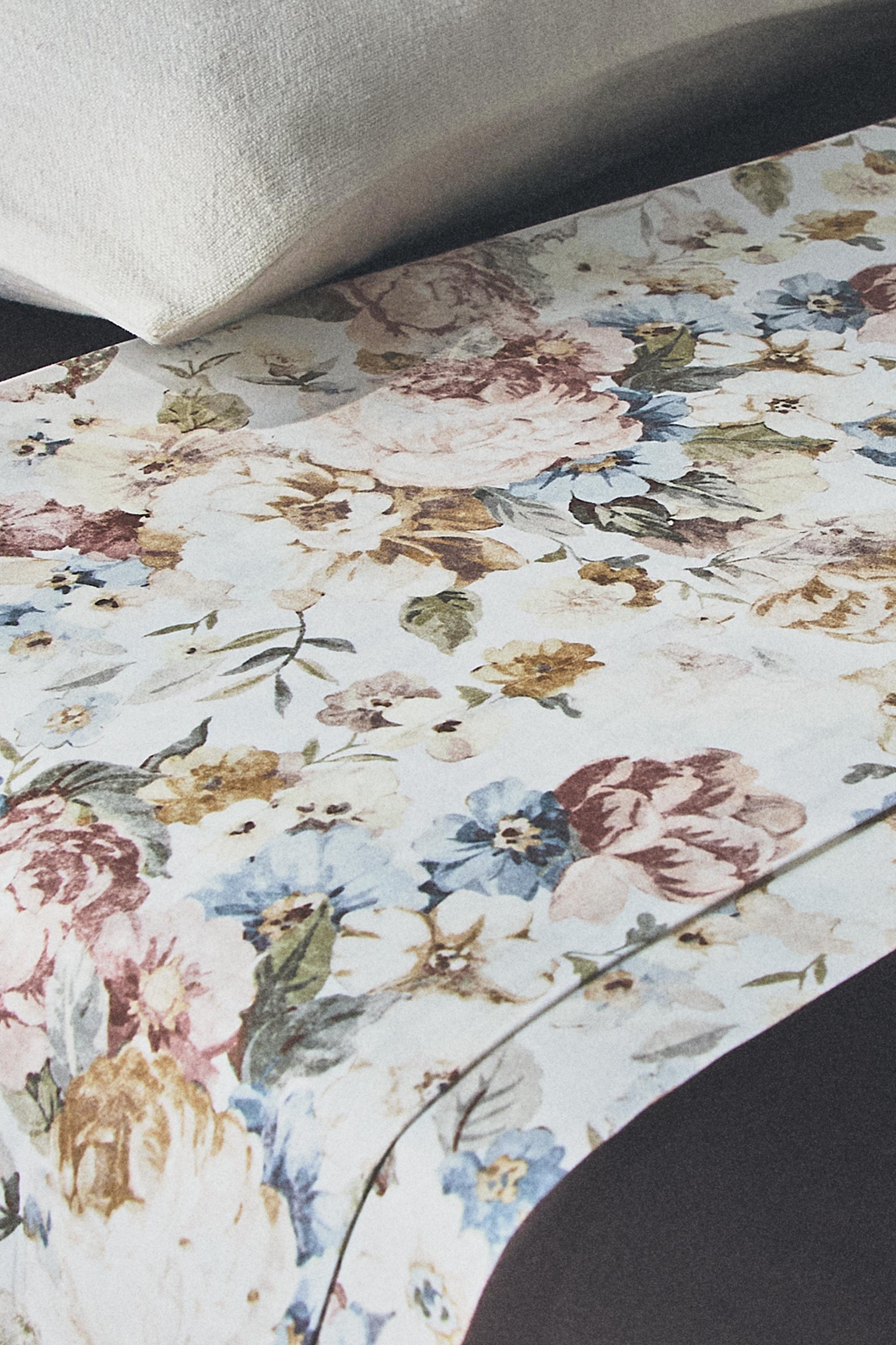 DRAP DE DESSUS SATIN FLORAL (300 FILS)
